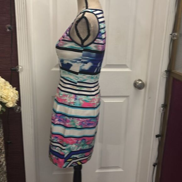 Amanda Uprichard Colorful zipper front  100% silk Sleeveless Dress, S - Picture 4 of 9